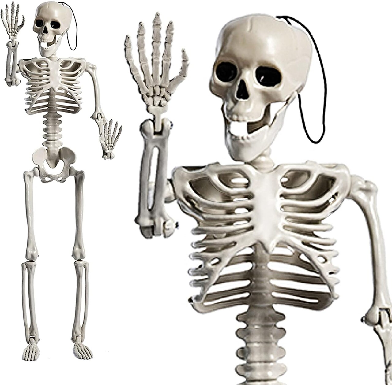 24 Inches Halloween Skeleton, LED Light Up Glowing Eyes